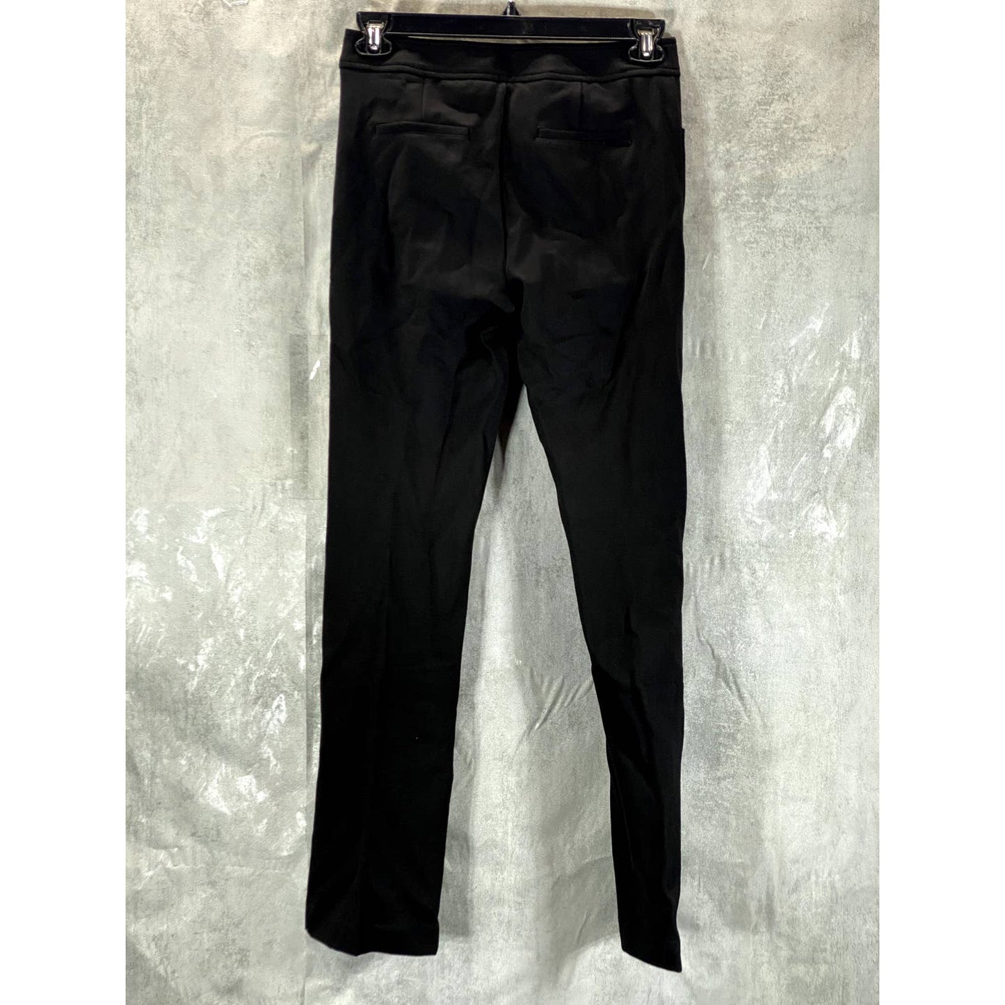 ANNE KLEIN Women's Black Solid Mid-Rise Compression Straight-Leg Pants SZ 2