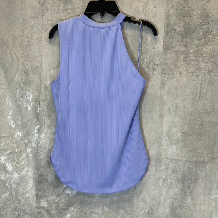 NSR Women's Peri Mock-Neck Sleeveless Asymmetrical Ribbed Top SZ M