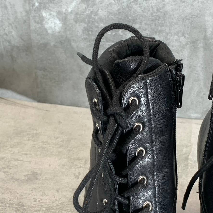 STYLE & CO Women's Black Lucillee Almond-Toe Lace-Up Side-Zip Heeled Booties SZ7