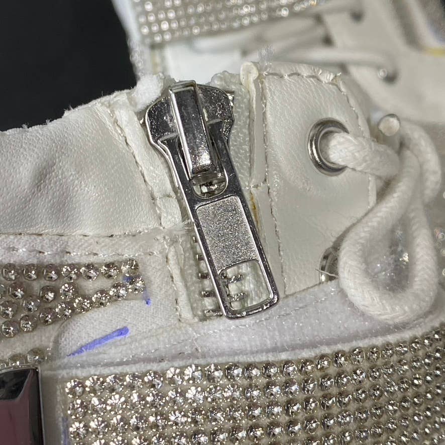 INC INTERNATIONAL CONCEPTS Women's Silver Rhinestone Debby Wedge Sneakers SZ 6.5