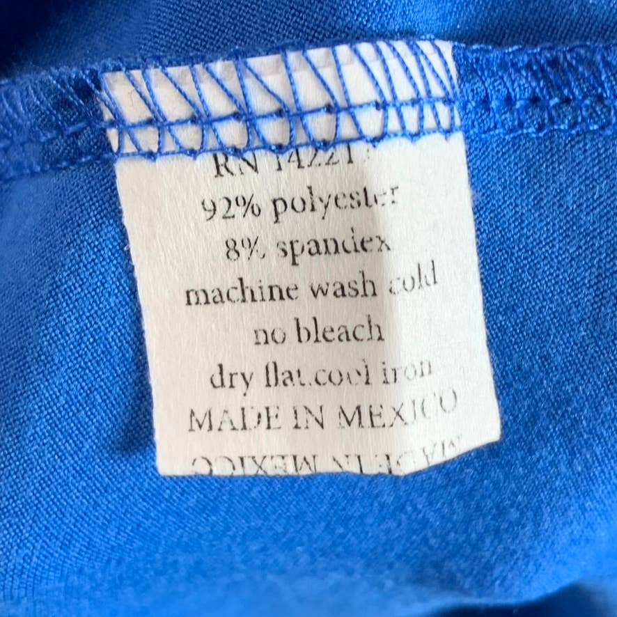 24SEVEN COMFORT APPAREL Women's Blue Short Sleeve Pocket Detail Dress SZ XL
