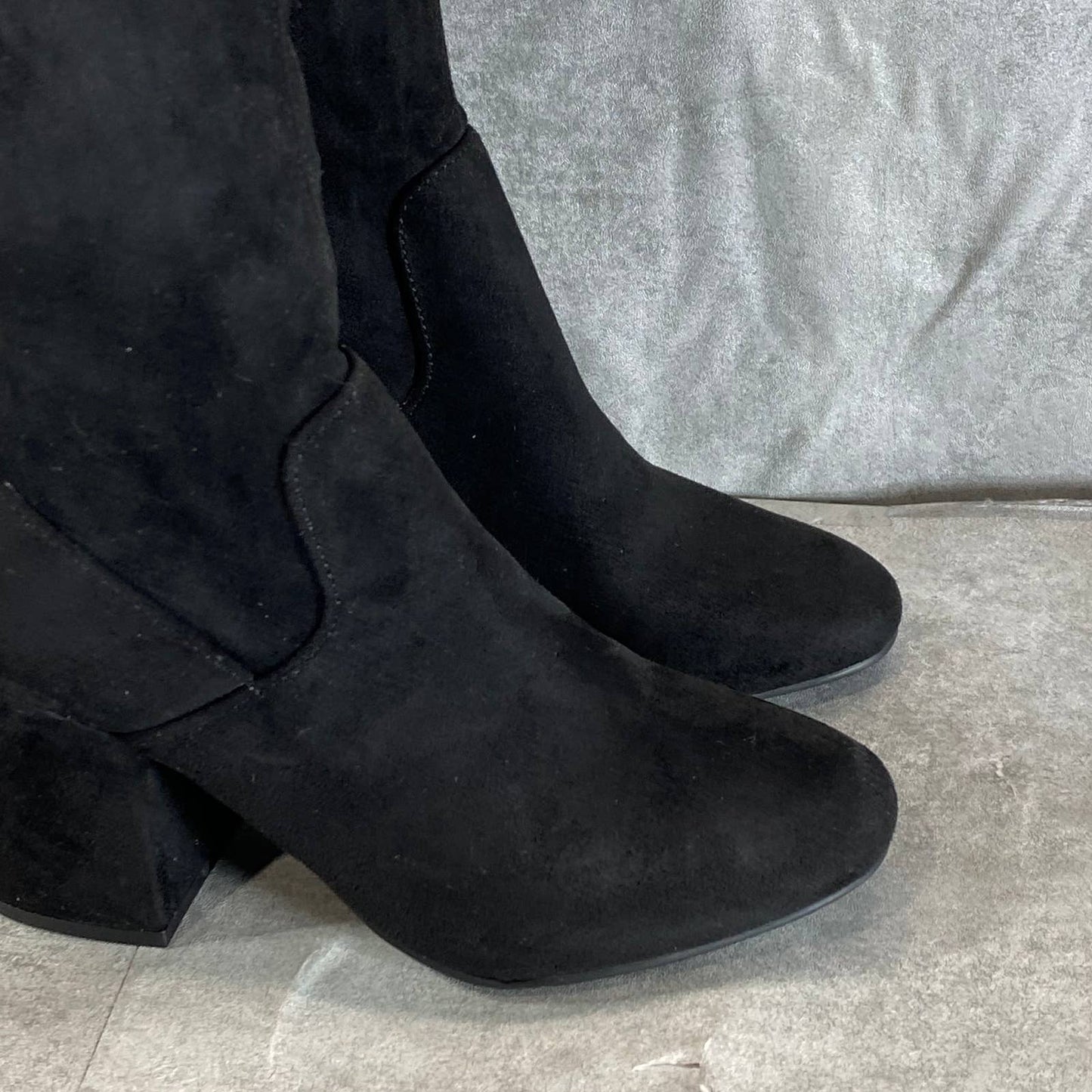 BAR III Women's Black Gabrie Round-Toe Block-Heel Pull-On Over-The-Knee Boot SZ5