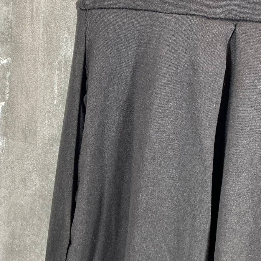 24SEVEN COMFORT Women's Black Short Sleeve Pocket Detail Midi Dress SZ M