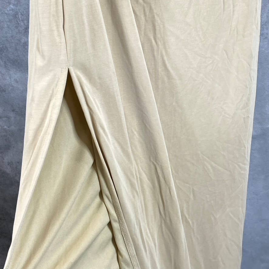 BAR III NICOLE WILLIAMS ENGLISH Women's Beige/Khaki Y-strap Halter Dress SZ S
