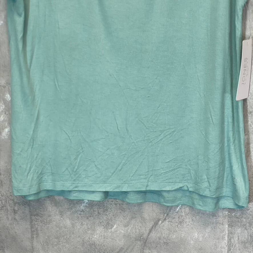 JONES NEW YORK Sport Women's Green Ribbed Short Sleeve Top SZ M