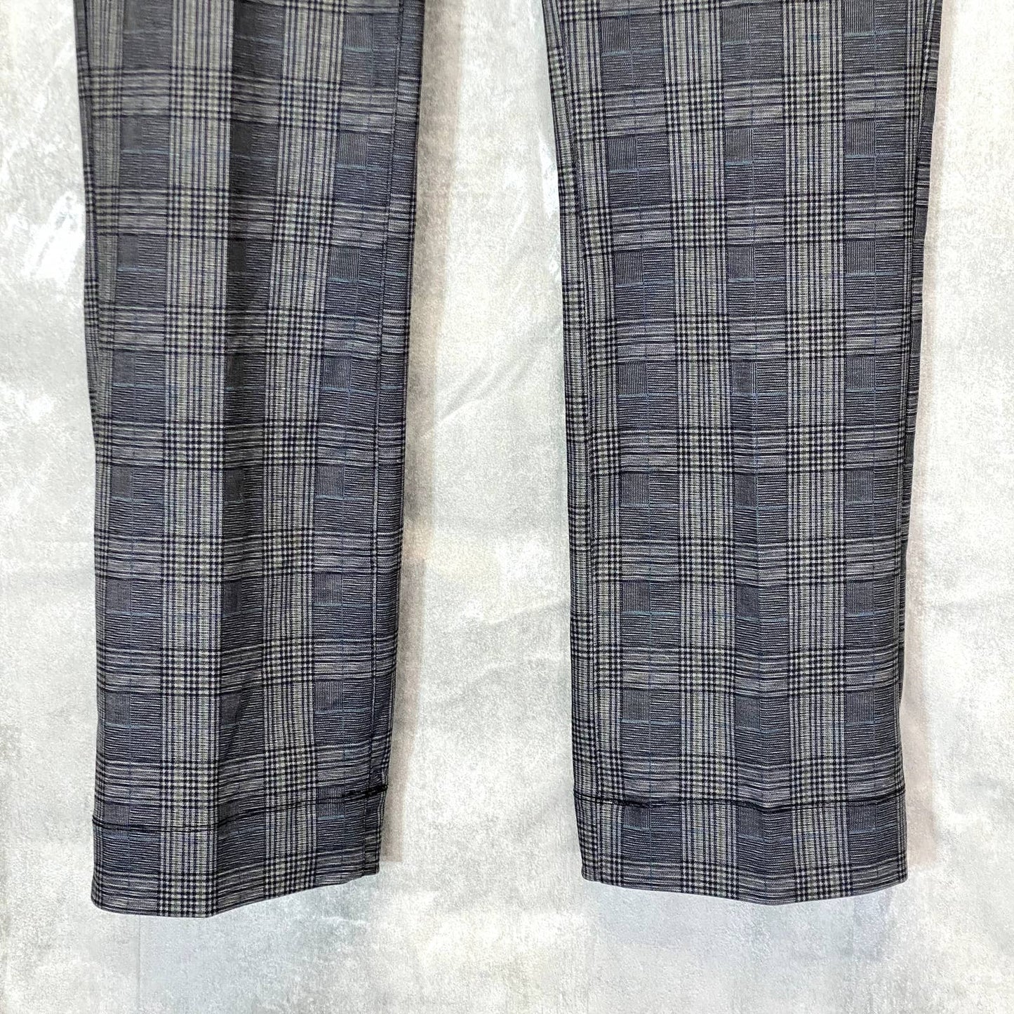 NYDJ Women's Gray Lancaster Plaid Stretch Slim Ponte Trousers SZ 14