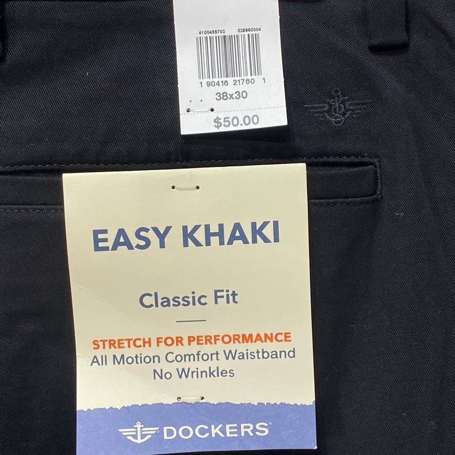 DOCKERS Black Classic Fit Stretch Easy Khaki Pants SZ 38X30