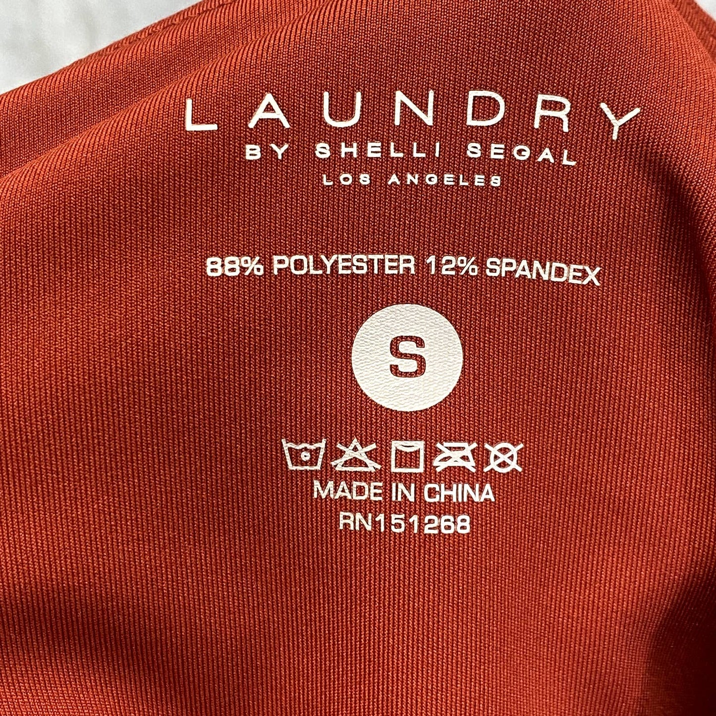 LAUNDRY By Shelli Segal Women's Solid Rust Zipper Media Pocket High-Rise Leggings SZ S