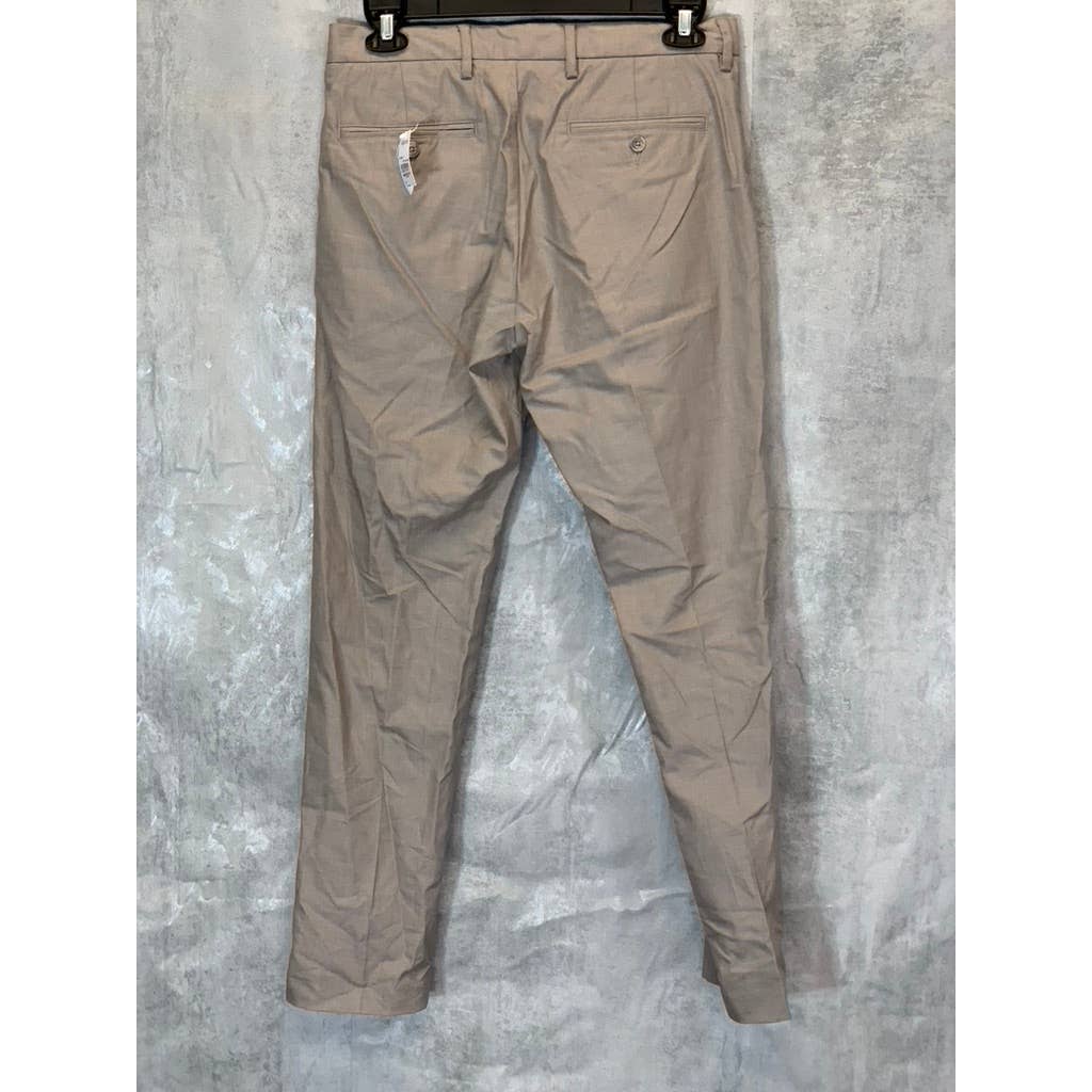 NORDSTROM Men's Grey Taupe Dobby Textured Non-Iron Athletic Fit Chino Pants SZ 33X32