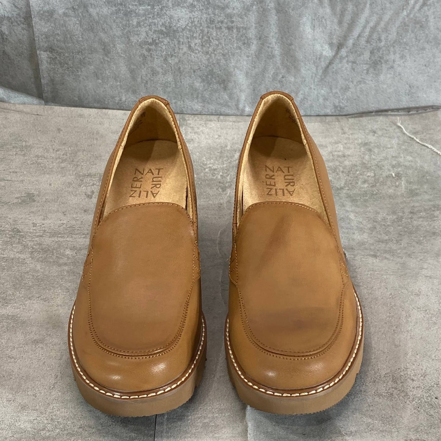 NATURALZIER Women's English Tea Cabaret Lug-Sole Block-Heel Slip-On Loafers SZ 6