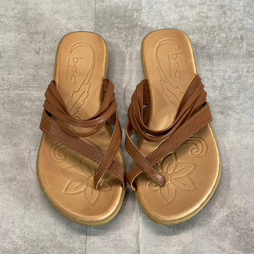 B.O.C Women's Light Brown Alisha Lightweight Comfort Strappy Slide Sandals SZ 8