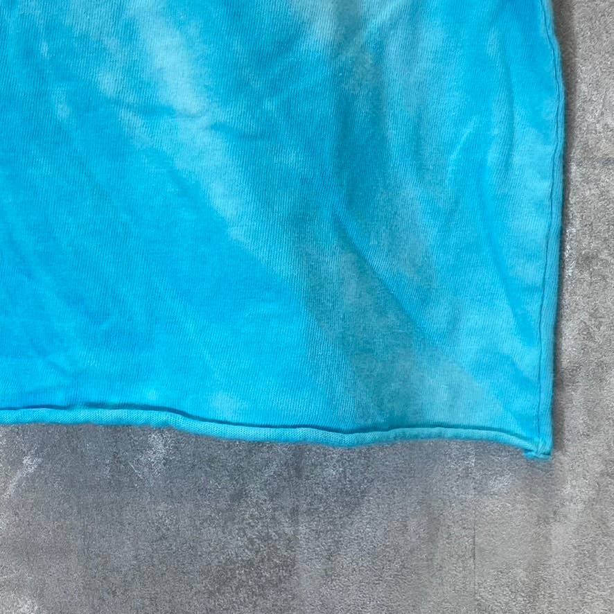 ABOUND Women's Blue-Orange Tie-Dye Raw Hem Crewneck T-Shirt SZ M