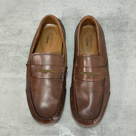 CLARKS Brown Ashmont Way Penny Drivers SZ 9.5