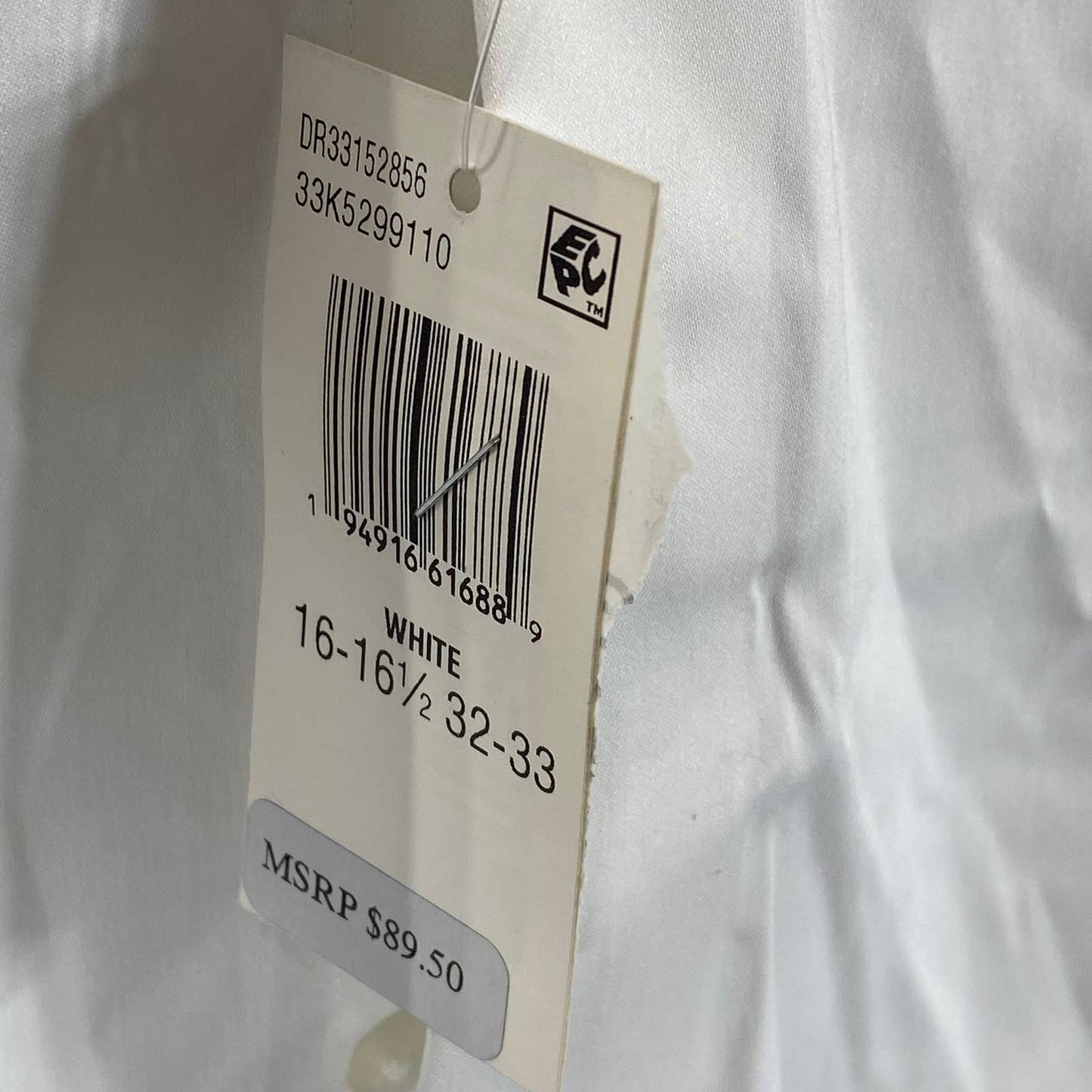 CALVIN KLEIN Men's White Infinite Color Sustainable Slim-Fit Stretch Shirt SZ L