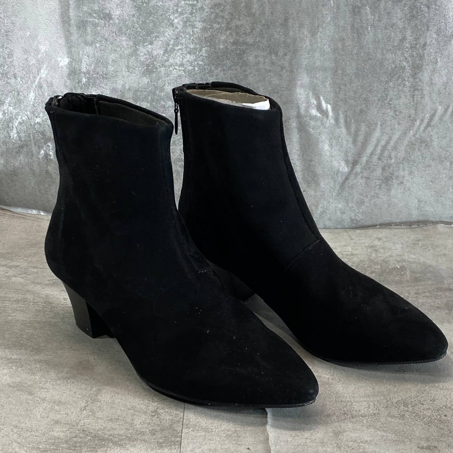 CLARKS COLLECTION Women's Black Suede Teresa Pointed-Toe Booties SZ 8