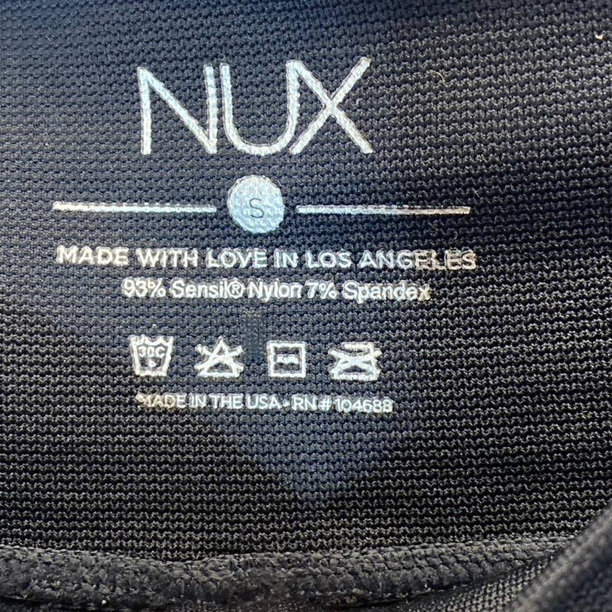NUX Women's Solid Black V-Crop Medium-Rise Pull-On Capri Leggings SZ S