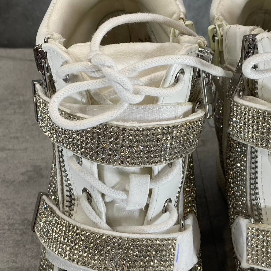 INC INTERNATIONAL CONCEPTS Women's Silver Rhinestone Debby Wedge Sneakers SZ 6.5