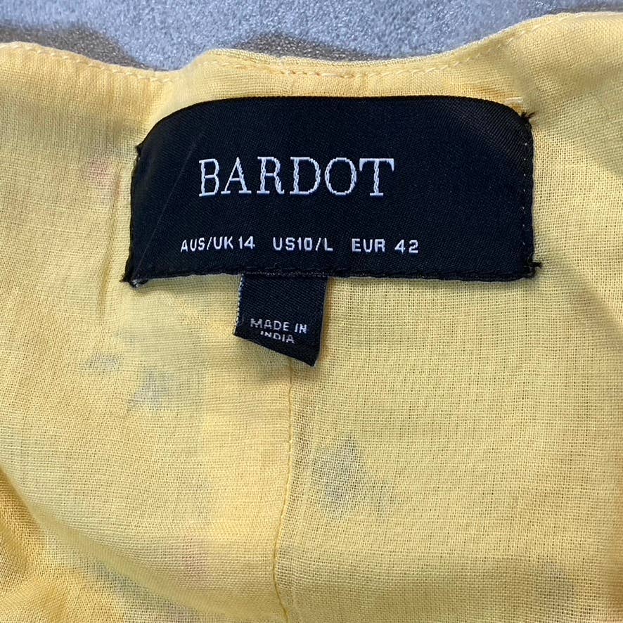 BARDOT Women's Yellow Ditsy Floral Crop Top Bustier Shirt SZ US10/L