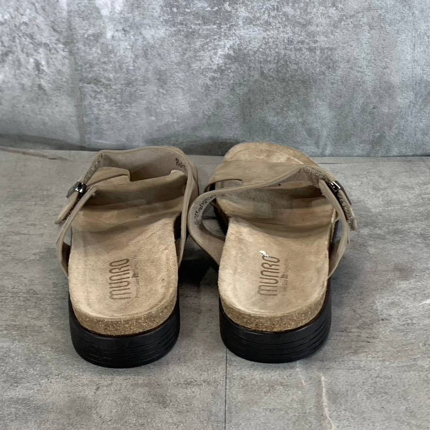 MUNRO Women's Narrow Alloy Nubuck Jody Slide-On Sandals SZ 8.5N