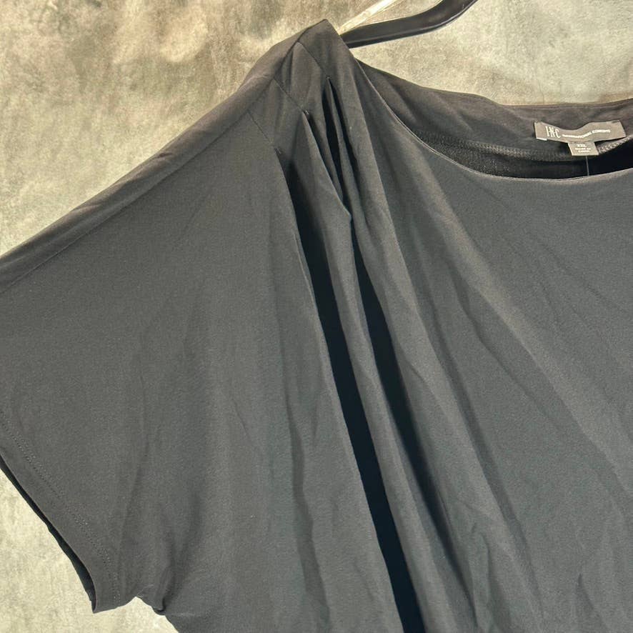 INC INTERNATIONAL CONCEPTS Women's Deep Black Side-Ruched One-Shoulder Top SZ2XL