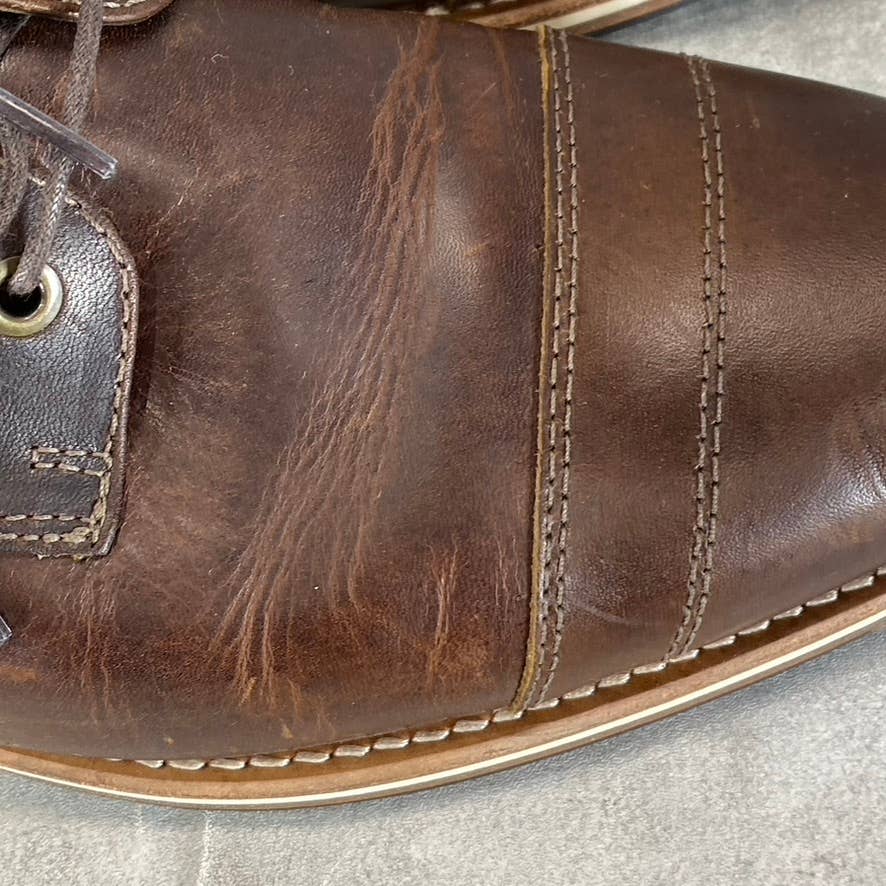 HELM Men's Brown The Bradley Round-Toe Lace-Up Oxfords SZ 12