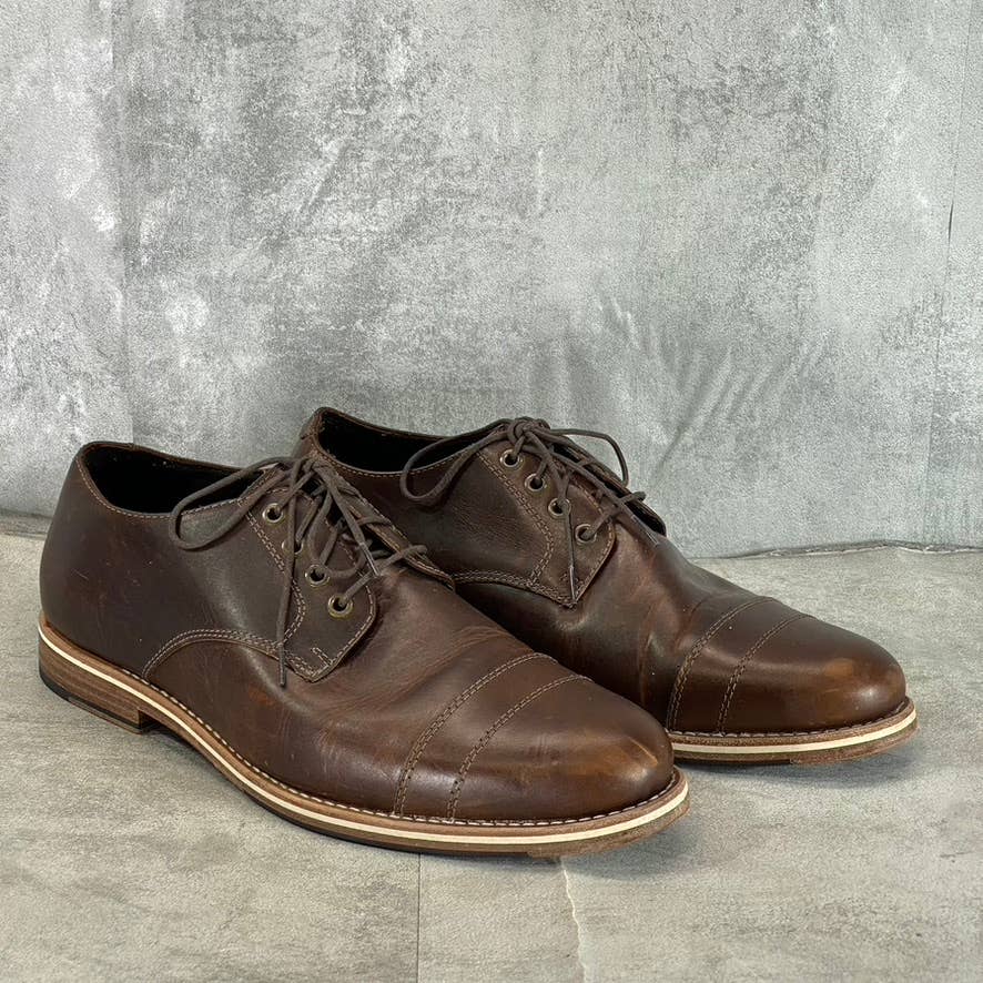 HELM Men's Brown The Bradley Round-Toe Lace-Up Oxfords SZ 12