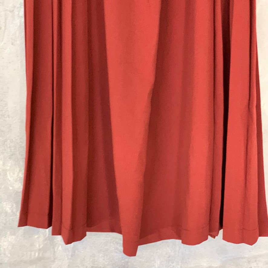 TOPSHOP Orange High-Rise Wide Leg Crop Trousers SZ 2