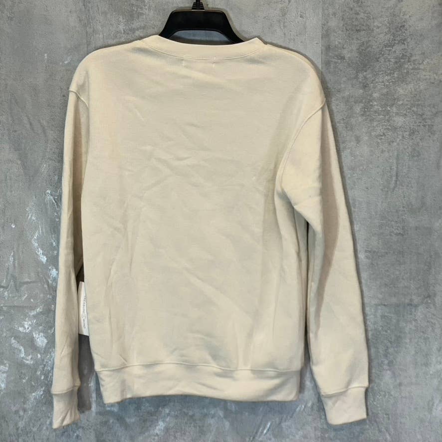 TREASURE & BOND Women's Ivory Fog Love One Another Pullover Crewneck Sweatshirt SZ XS