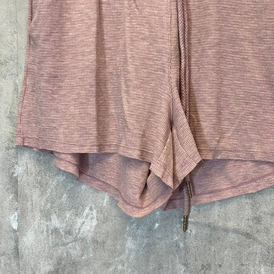 HEARTLOOM Women's Lilac Celina Mini Waffle Knit Drawstring Pull-On Shorts SZ XS