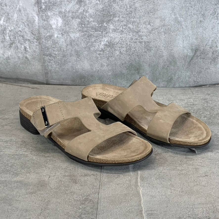 MUNRO Women's Narrow Alloy Nubuck Jody Slide-On Sandals SZ 8.5N