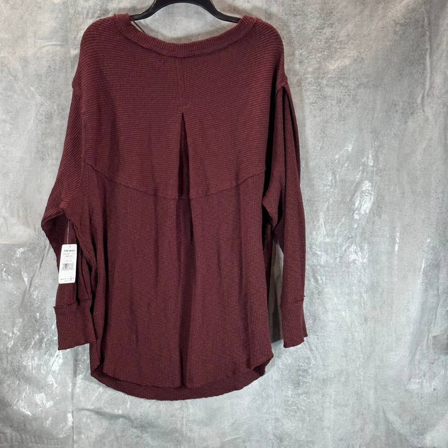 WE THE FREE Women's Cherry Cola OG Thermal Long-Sleeve Pullover SZ M