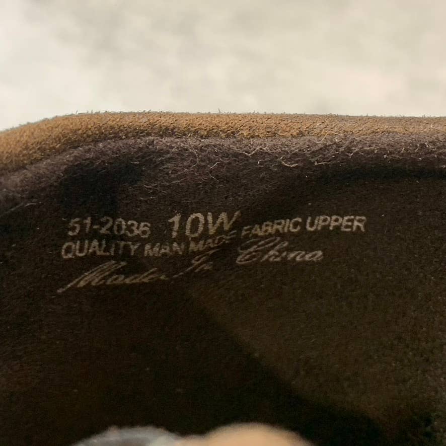 BELLA-VITA Women's Wide Brown Carlene Side-Zip Chunky-Heel Mules SZ 10W