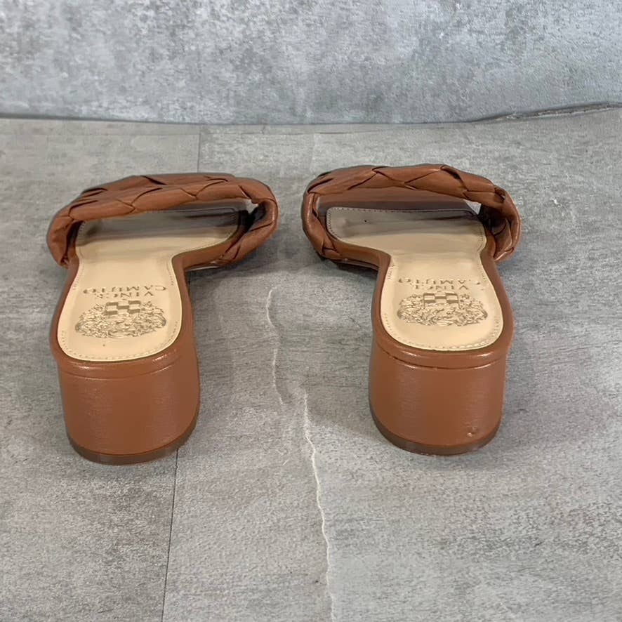 VINCE CAMUTO Women's Barn Brown Semtera Square-Toe Block-Heel Sandals SZ 7.5