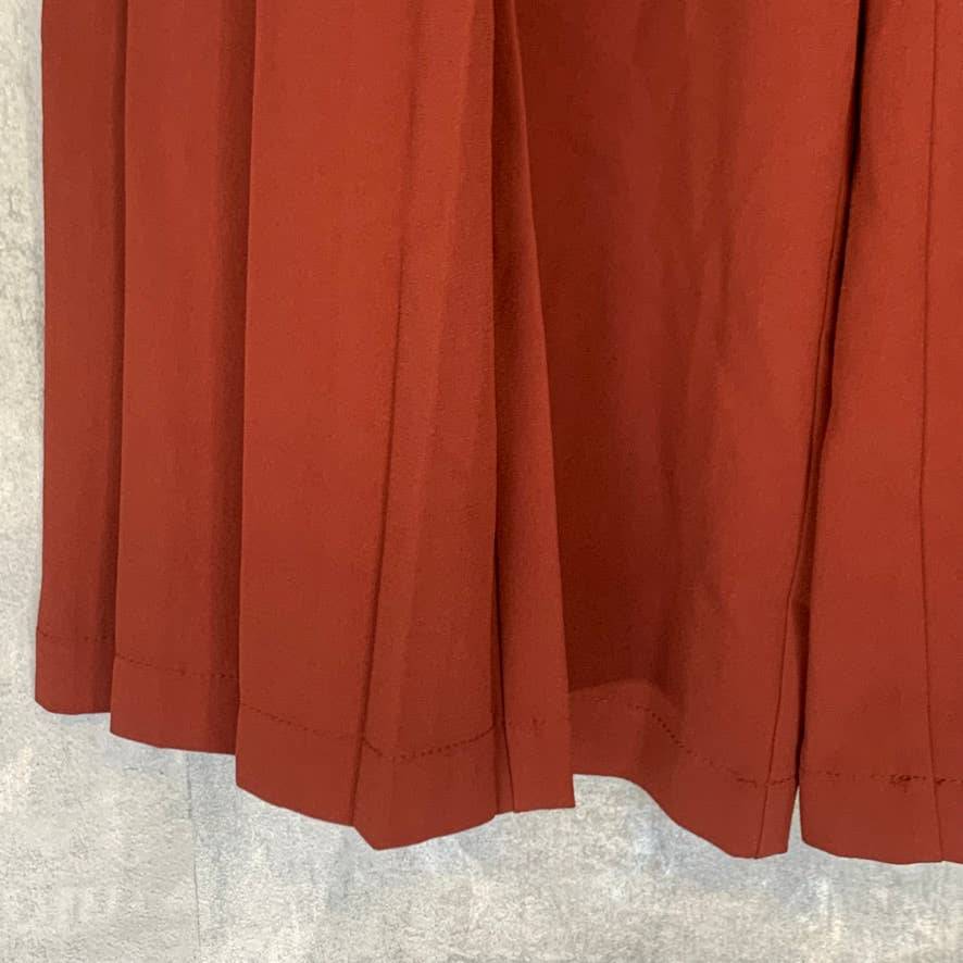 TOPSHOP Orange High-Rise Wide Leg Crop Trousers SZ 2
