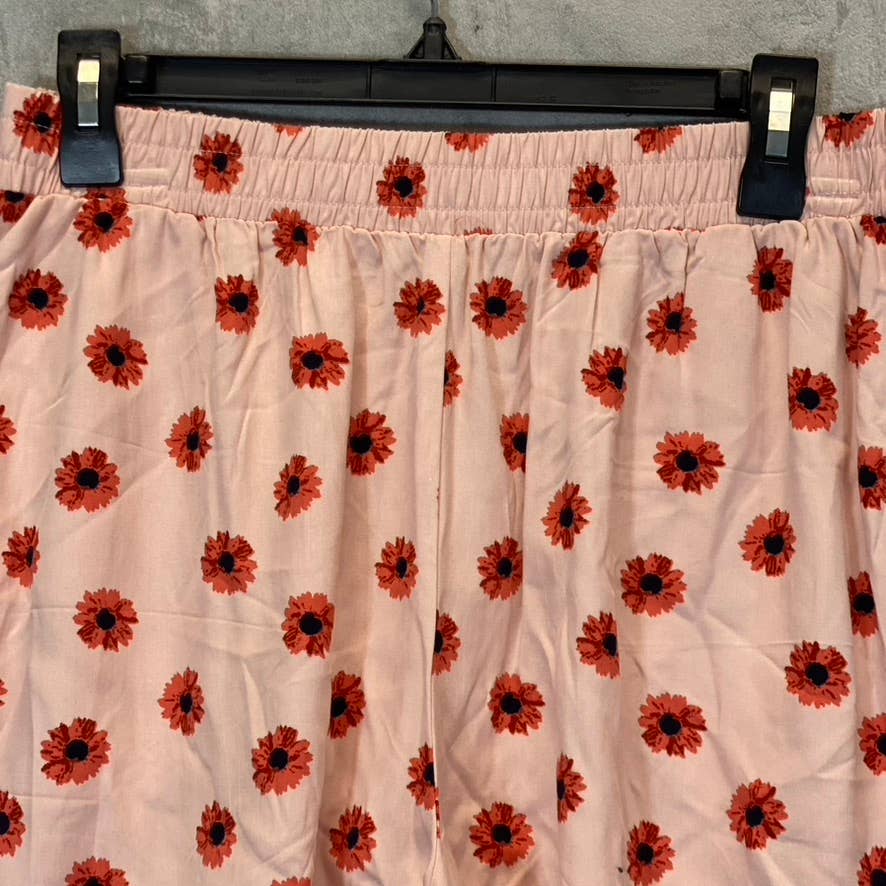 ABOUND Women's Pink Daisy Dots Easy Flowy Lightweight Elastic Waist Pull-On Shorts SZ M