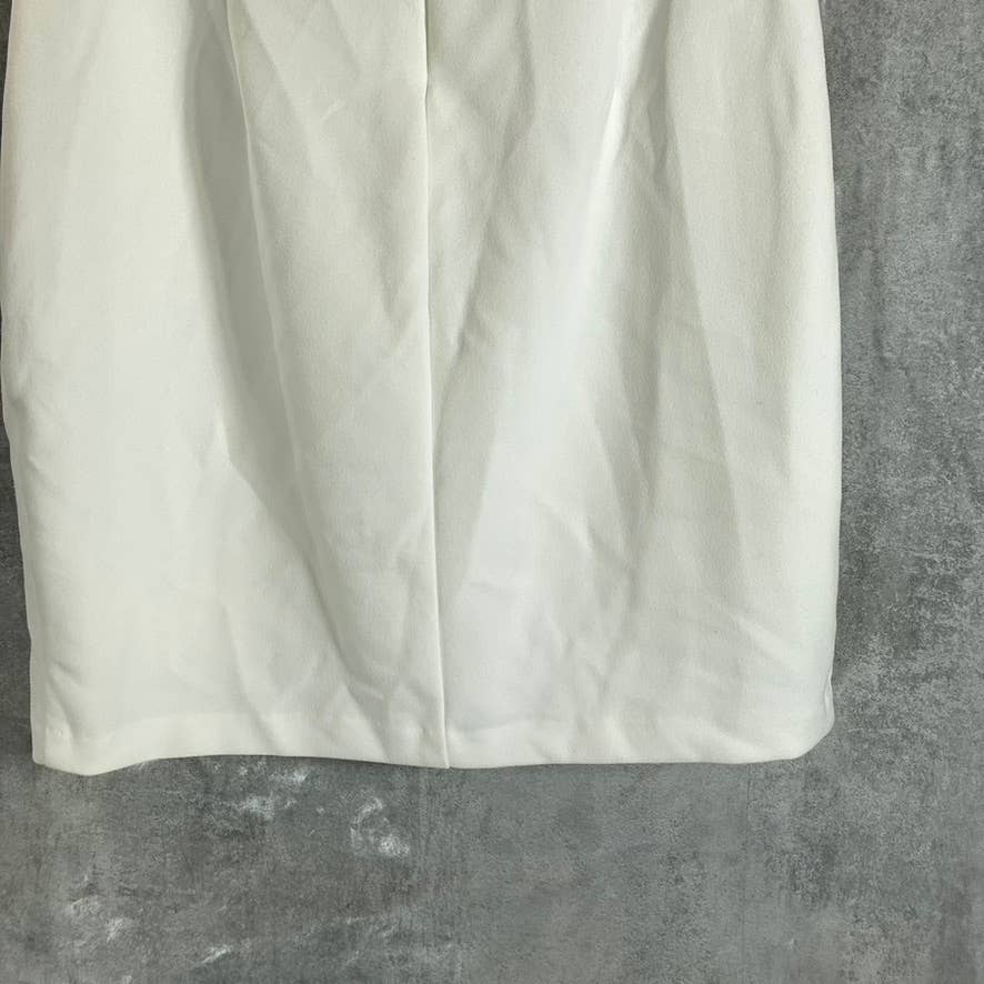 AQUA FORMAL Women's White One-Shoulder Scuba Crepe Bodycon Mini Dress SZ 8