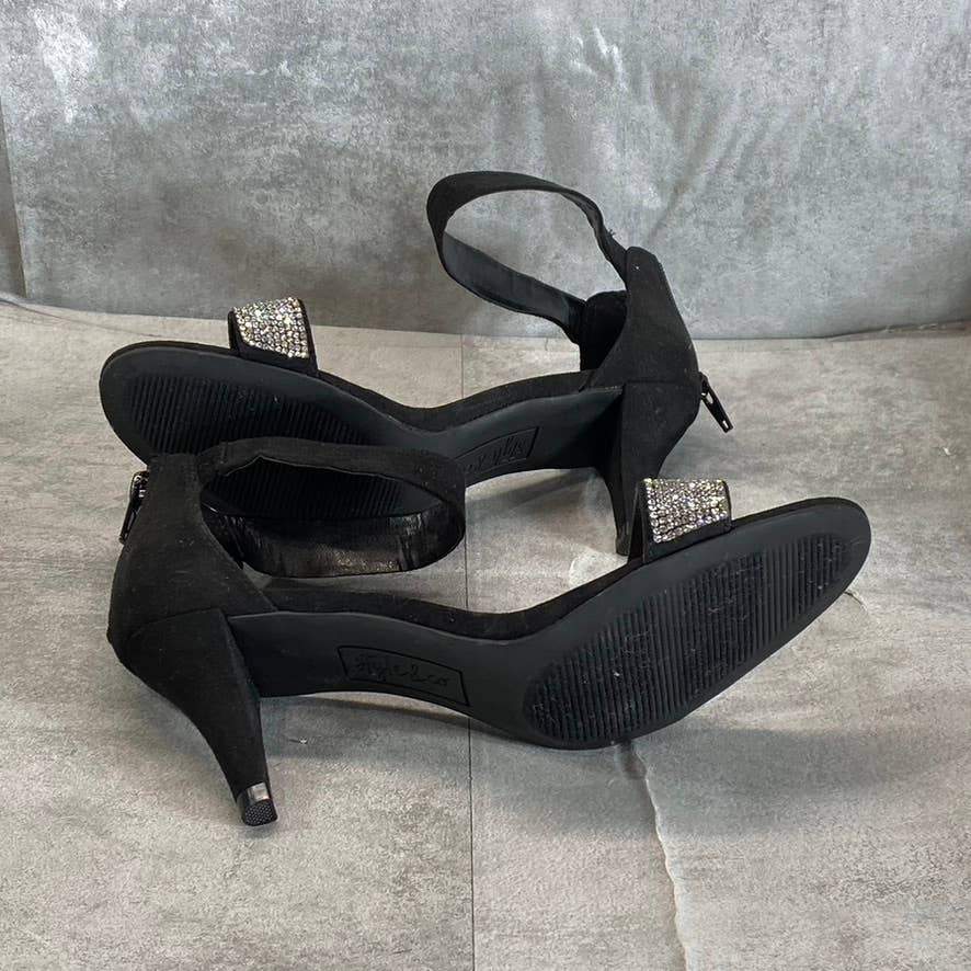 STYLE & CO Women's Black Embellished Phillyis Two-Piece Evening Sandals SZ 6.5
