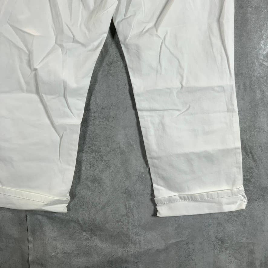 STYLE & CO Women's Bright White Mid-Rise Curvy-Fit Straight-Leg Capri Jeans SZ10