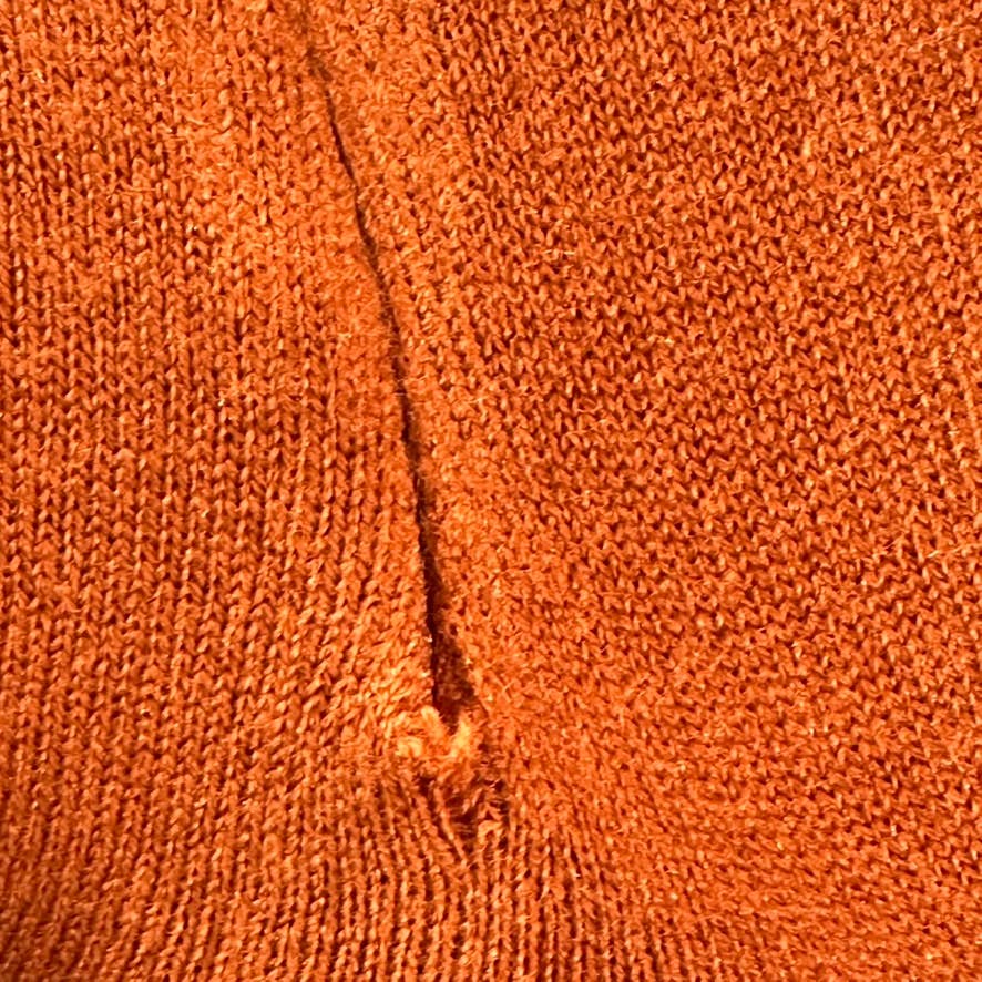 KAREN SCOTT Women's Red Ochre Zip-Back Mock-Neck Pullover Sweater SZ L