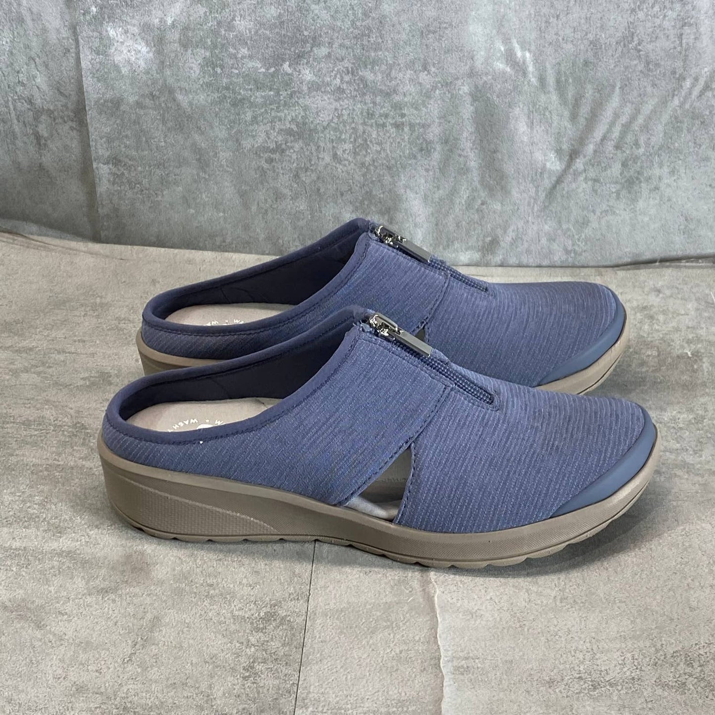 BZEES Women's Folkstone Gabby Front-Zip Washable Slip-On Mules SZ 6.5