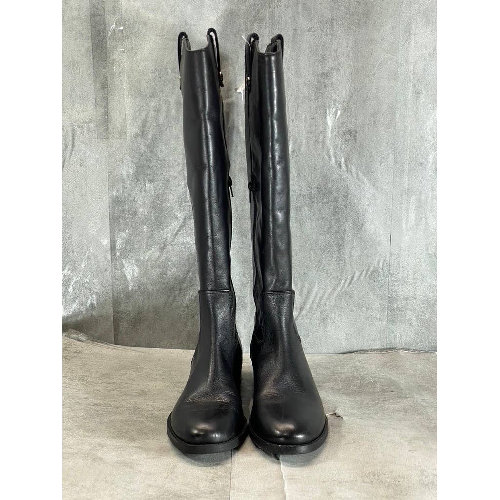 INC INTERNATIONAL CONCEPTS Women's Black Leather Fawne Knee-High Riding Boot SZ9