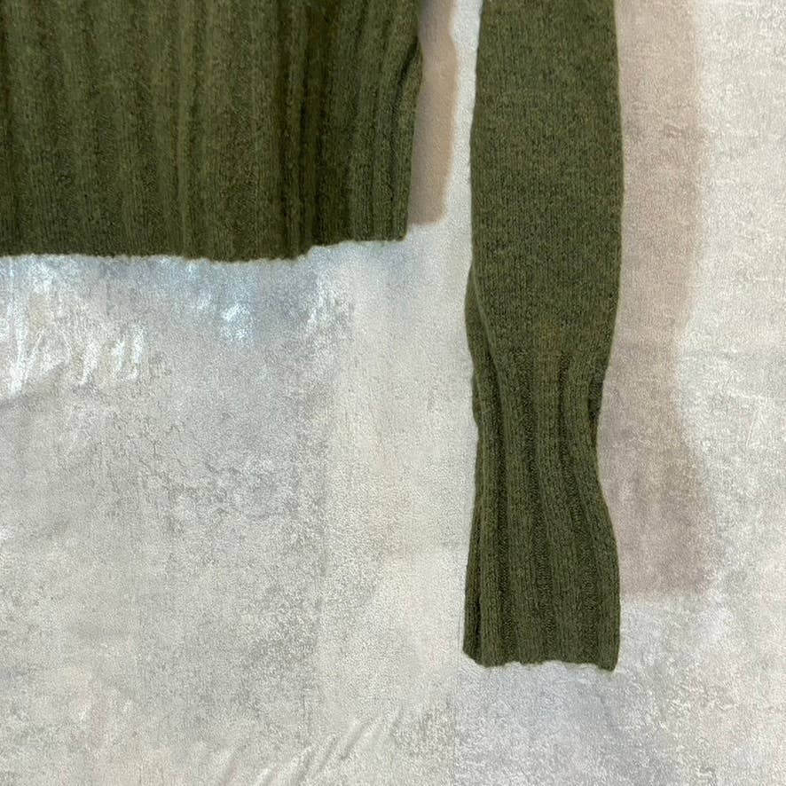TOPSHOP Women's Khaki Green Funnel Neck Raglan Long Sleeve Sweater SZ 0-2(XS)