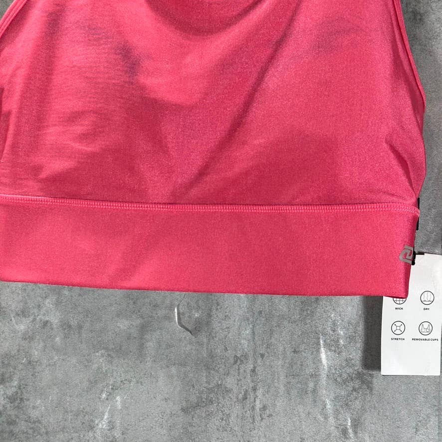DKNY SPORT Women's Calypso High-Shine Low-Impact Lightweight Racerback Sport Bra