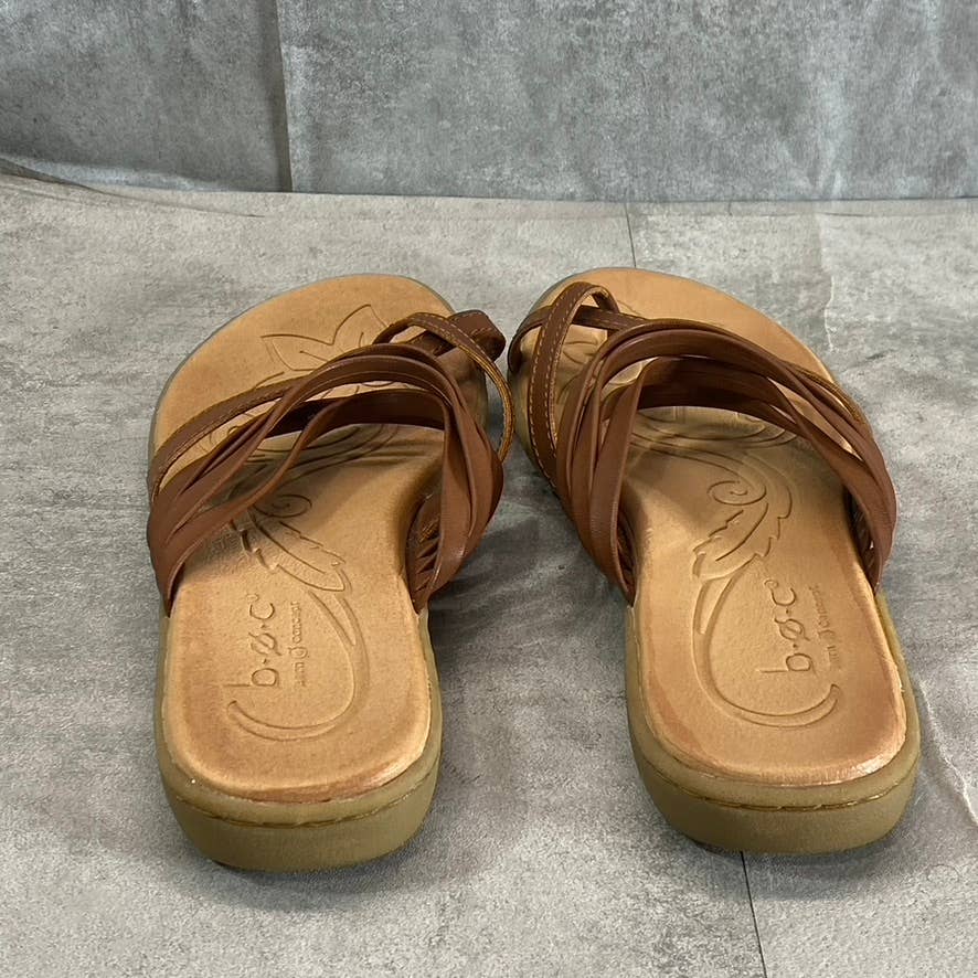 B.O.C Women's Light Brown Alisha Lightweight Comfort Strappy Slide Sandals SZ 8