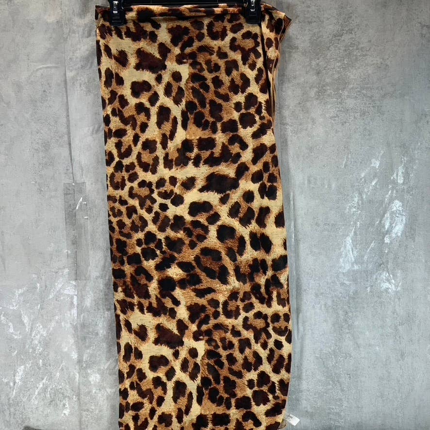 JENNI Women's Taupe Chetah-Print On Repeat Jersey Wrap Scarf SZ OS