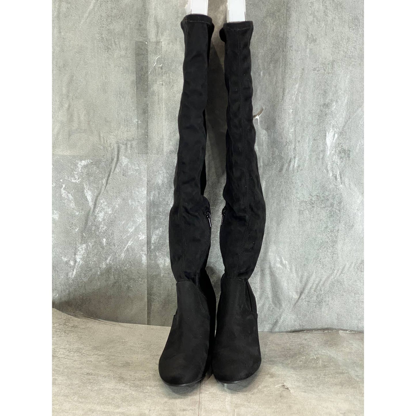 BAR III Women's Black Gabrie Round-Toe Block-Heel Pull-On Over-The-Knee Boot SZ5