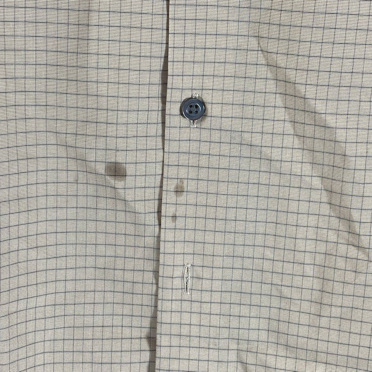 ALFANI Men's Tan Mini Check Regular-Fit Button-Up Long-Sleeve Shirt SZ 2XL