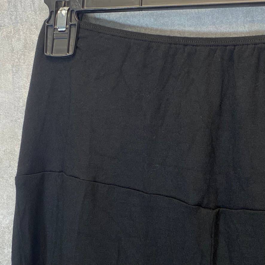 24/7 COMFORT APPAREL Women's Black Elastic Waist Pull-On Stretch Maxi Skirt SZ S