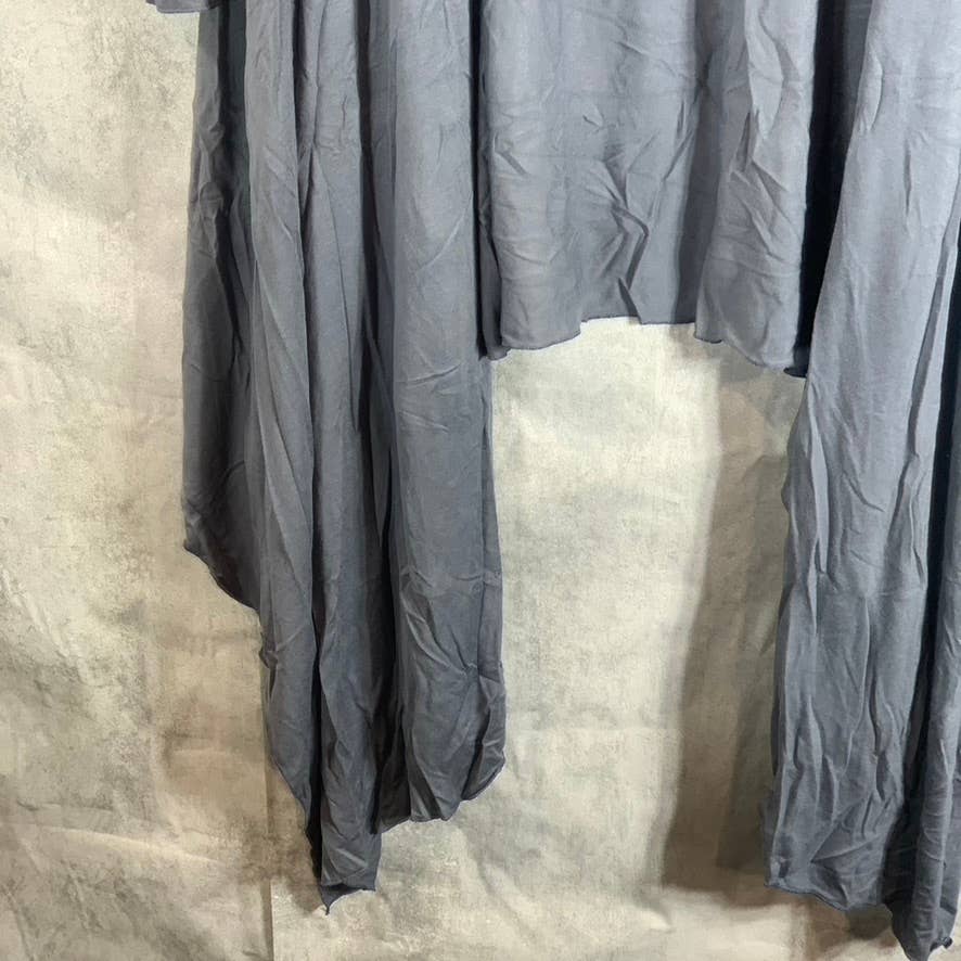 24SEVEN COMFORT APPAREL Women's Grey Long-Sleeve Open-Front Extra Long Cardigan