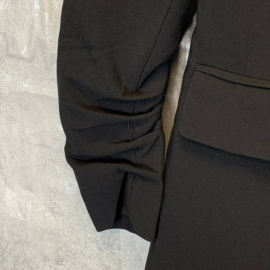 1.STATE Women's Rich Black Faux Double Breast Hook Closure Blazer SZ XS